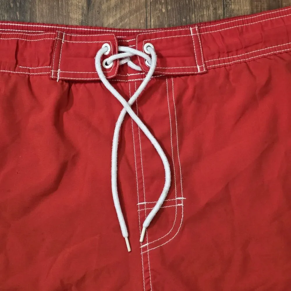 Original Watermen Guard Swim Trunks Mens M Red Surf Board Shorts Stretch